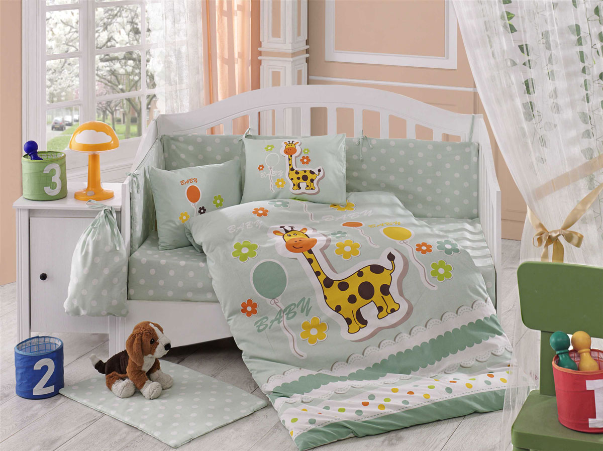 Фото Комплект «Sateen Puffy» детский / салатовый Hobby - sofino.ua Фото Комплект «Sateen Puffy» детский / салатовый Hobby - sofino.ua