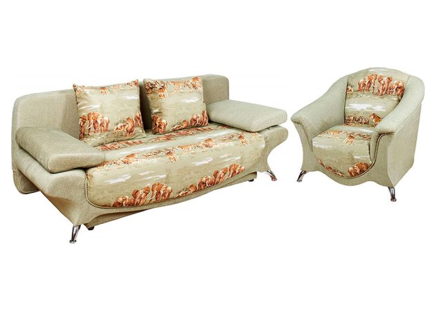 Фото Комплект диван та крісло Барон | Механізм Єврокнижка 156x210 см | 210x105x85 см - SOFINO.UA