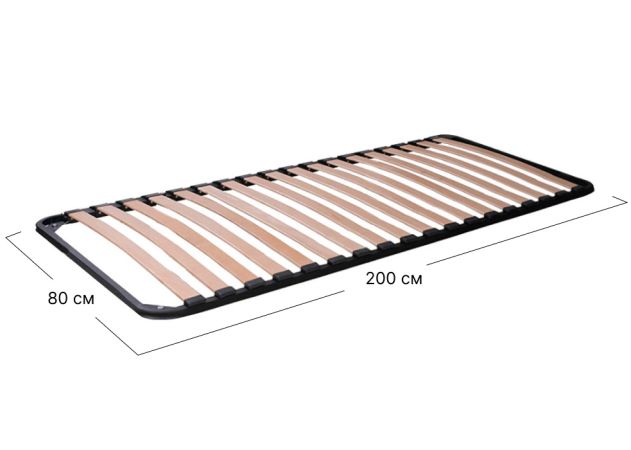 Фото Каркас ліжка розбірний односпальний Софіно | 80x200 см | M - 4,5 см | Без ніжок | Чорний - SOFINO.UA
