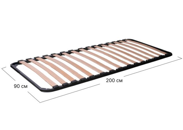 Фото Каркас ліжка односпальний Софіно | 90x200 см | S - 6,5 см | Без ніжок | Чорний - SOFINO.UA