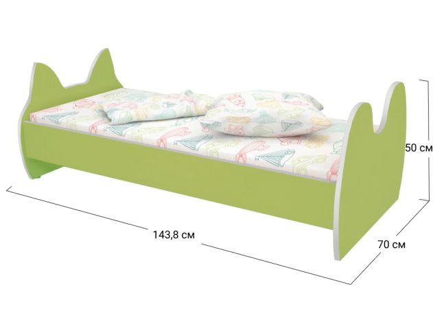 Фото Ліжко односпальне Софіно КДФ-002 | Спальне місце 60x140 см | 18 мм | Зелена вода - SOFINO.UA