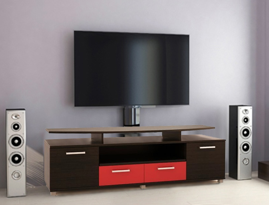 Фото Тумба ТВ «Display 2» (Красный) - sofino.ua