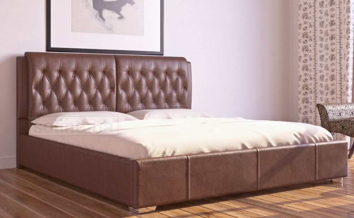 Ліжко мяке з ламелями (крок 6 см) • Тіффані • 140х200
