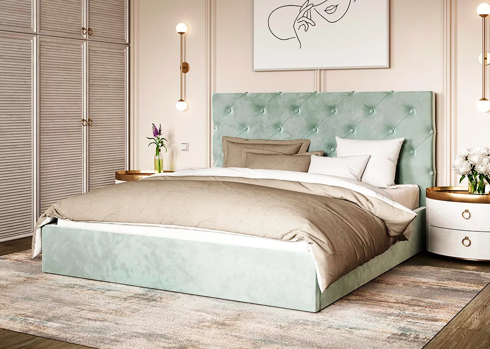 Ліжко двоспальне Velour 160x200 см (каретна втяжка)