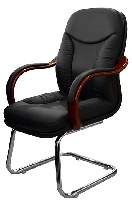Крісло конференційне Гранд хром Палісандр Y-64 + Чорний 113 + Хром