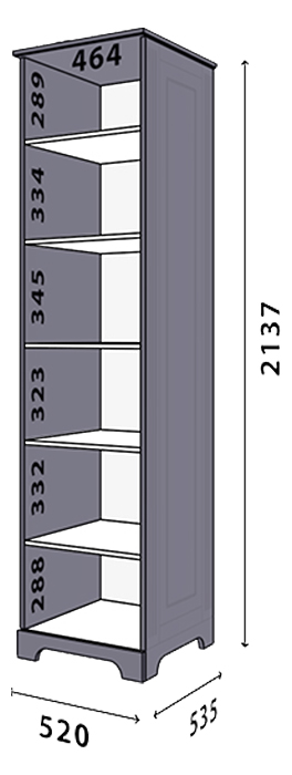 Корпус шафи Марсель 52x53,5x213,7 Сірий
