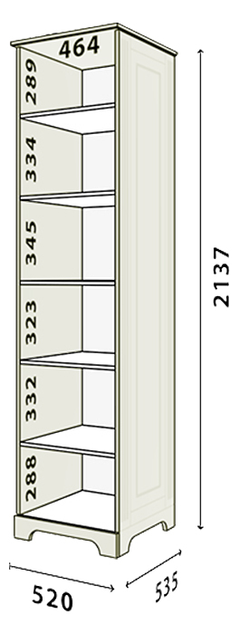 Корпус шафи Марсель 52x53,5x213,7 Слонова кістка