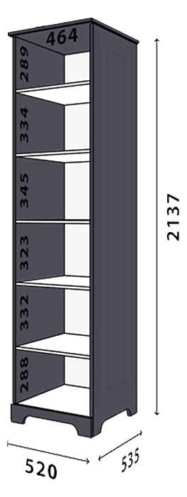 Корпус шафи Марсель 52x53,5x213,7 Темно-сірий