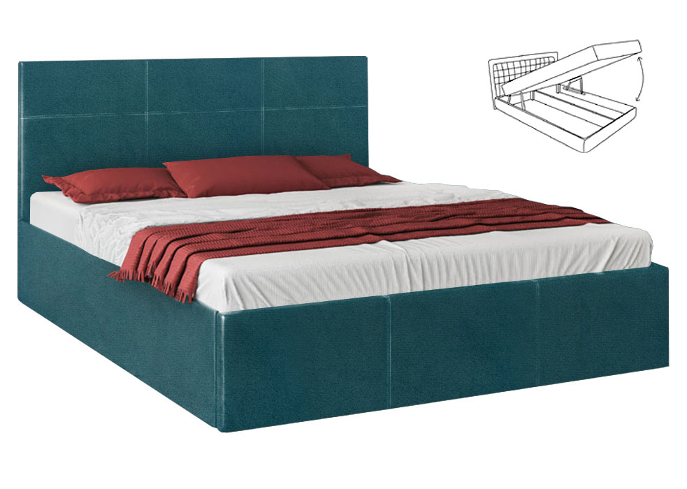 Ліжко з підйомним механізмом Кароліна №5 • 160x200 • Тканина Bagira 29