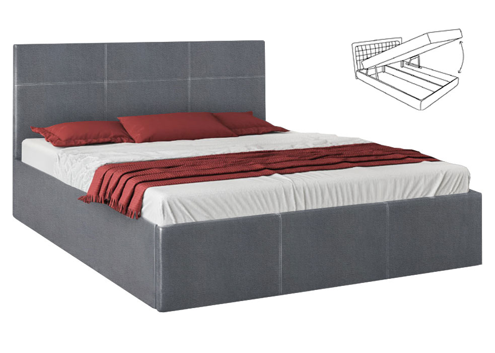 Ліжко з підйомним механізмом Кароліна №5 • 160x200 • Тканина Bagira 35