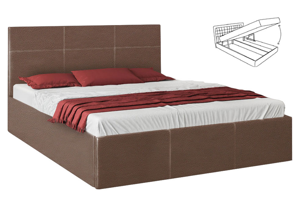 Ліжко з підйомним механізмом Кароліна №5 • 160x200 • Штучна шкіра Madrid 0924