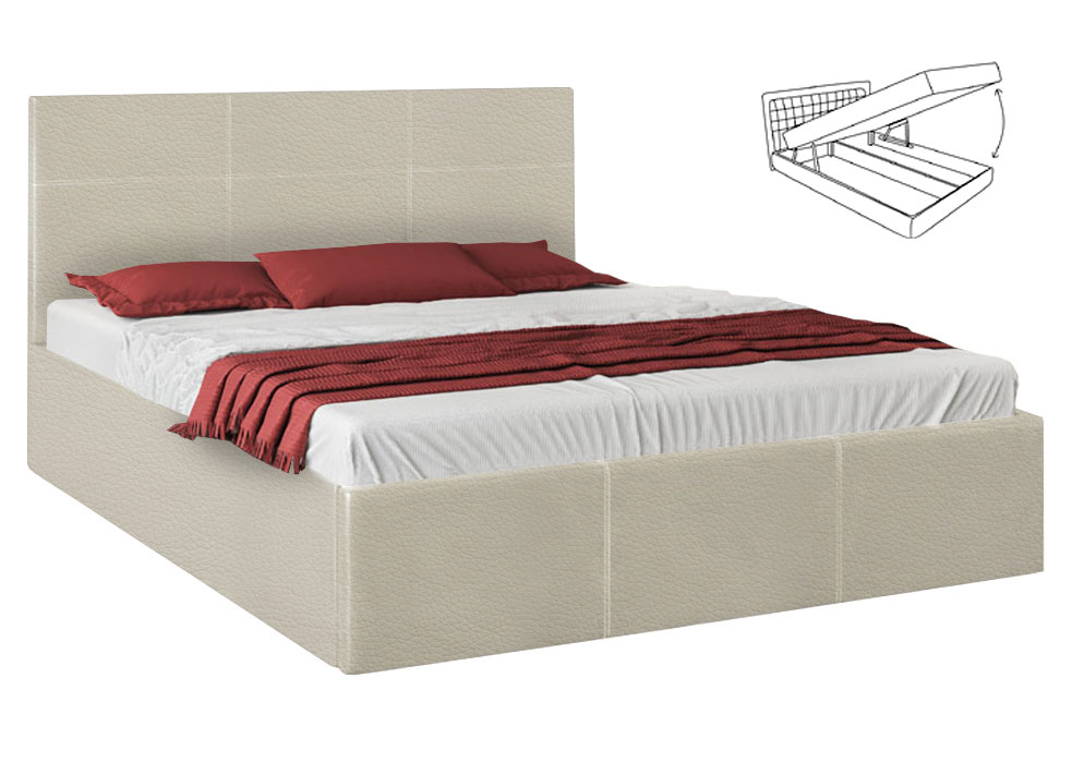 Ліжко з підйомним механізмом Кароліна №5 • 160x200 • Штучна шкіра Flay 2200