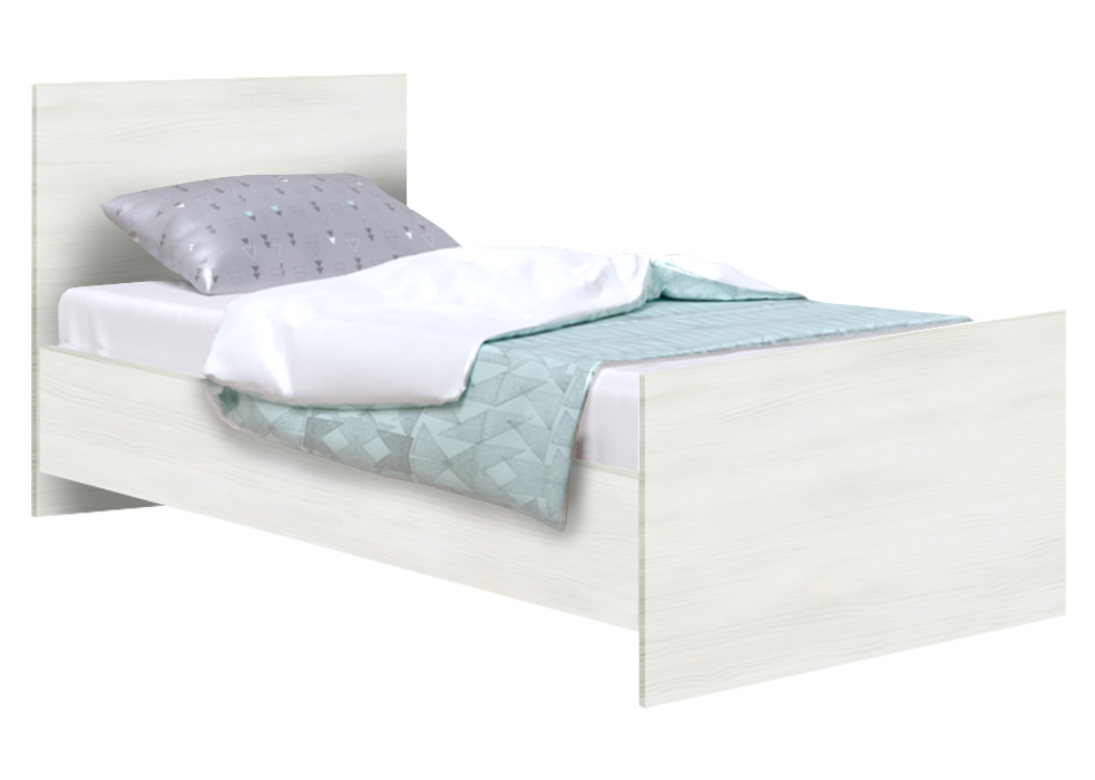 Ліжко односпальне Софіно №1 | Пряме | Біле дерево | 80x190