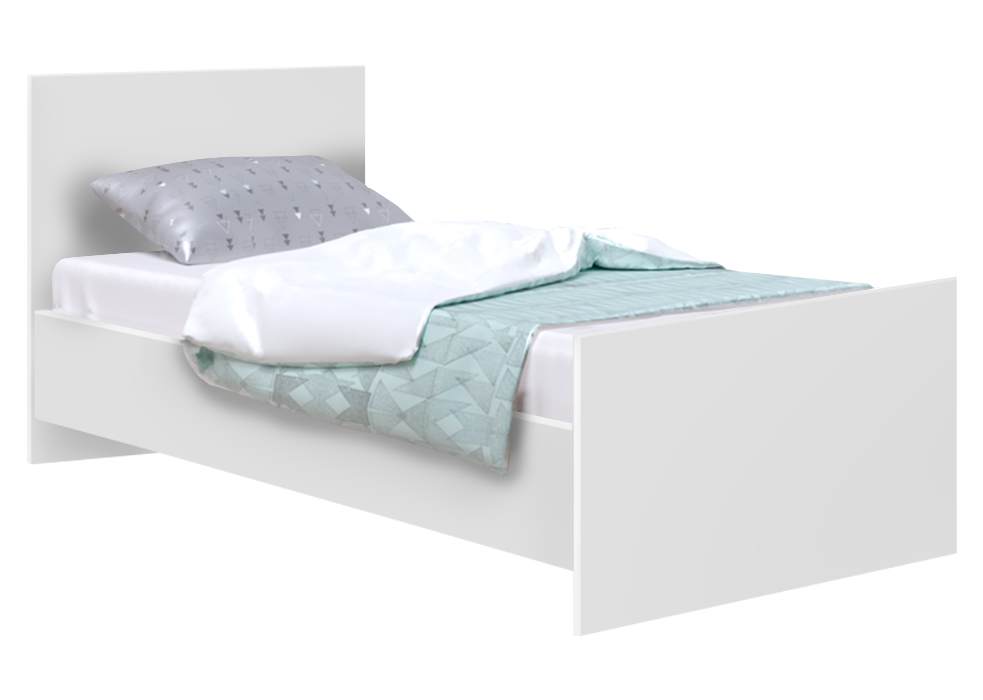 Кровать односпальная Софино №1 | Прямая | Белая аляска | 90x190