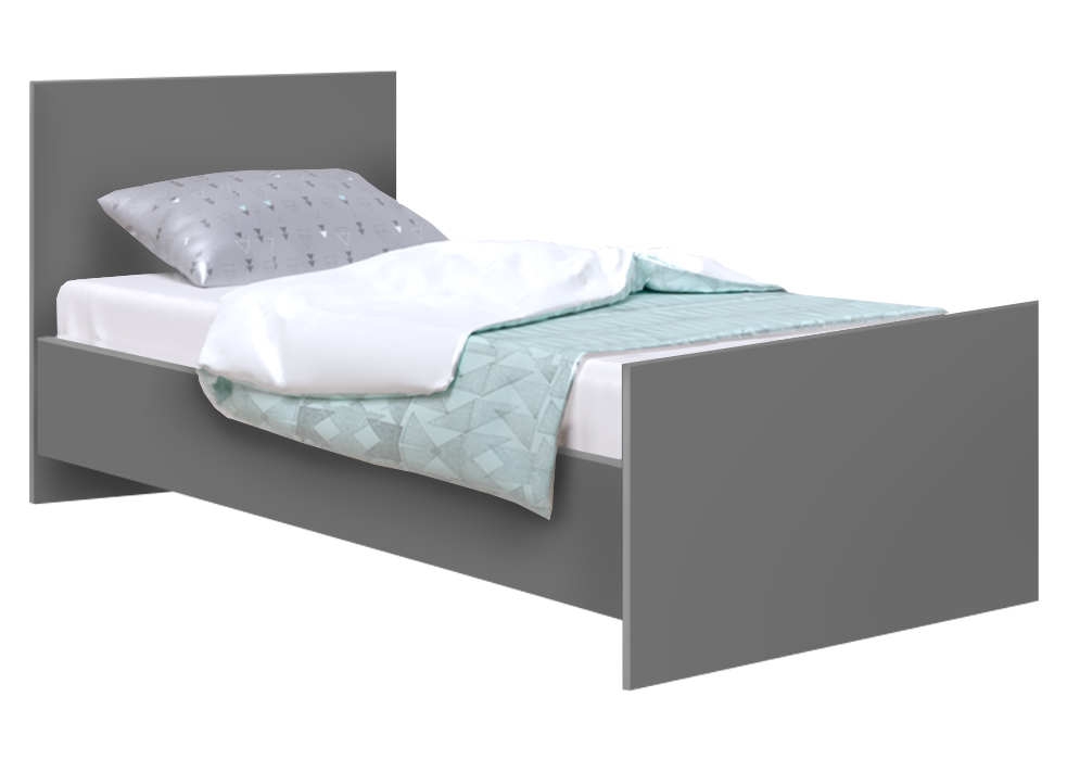 Кровать односпальная Софино №1 | Прямая | Антрацит | 80x200