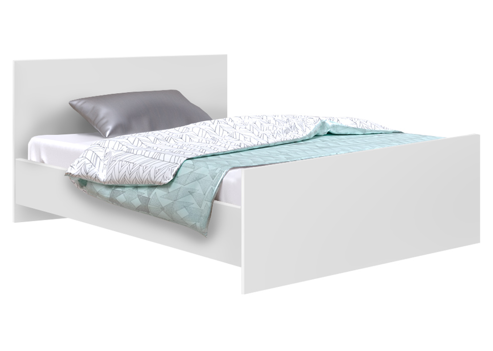 Кровать полуторная Софино №1 | Прямая | Белая аляска | 120x190