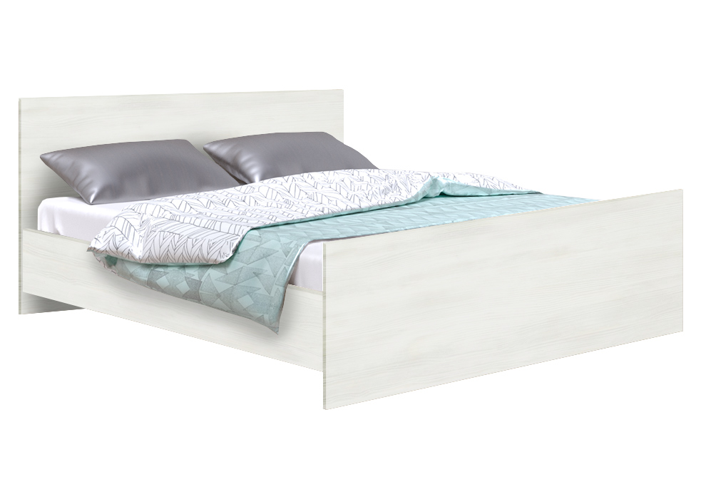 Ліжко двоспальне Софіно №1 | Пряме | Біле дерево | 160x190