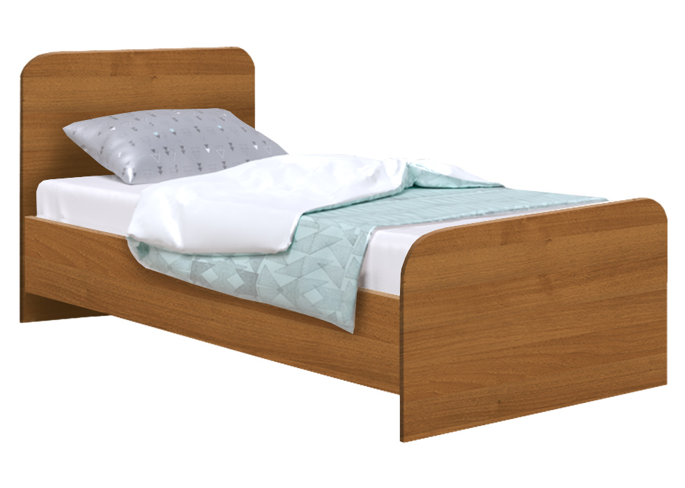 Ліжко односпальне Софіно №1 | Округле | Горіх лісовий | 90x190