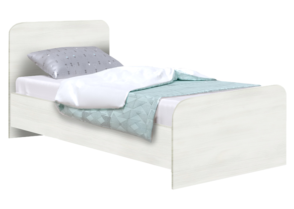 Кровать односпальная Софино №1 | Округлая | Белое дерево | 80x200