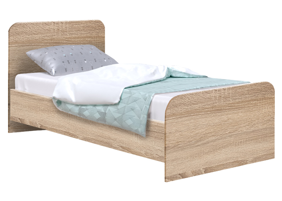 Ліжко односпальне Софіно №1 | Округле | Дуб сонома світлий | 80x200