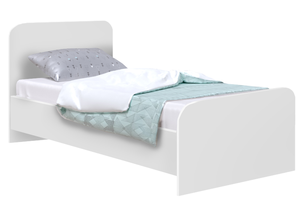 Кровать односпальная Софино №1 | Округлая | Белая аляска | 80x190