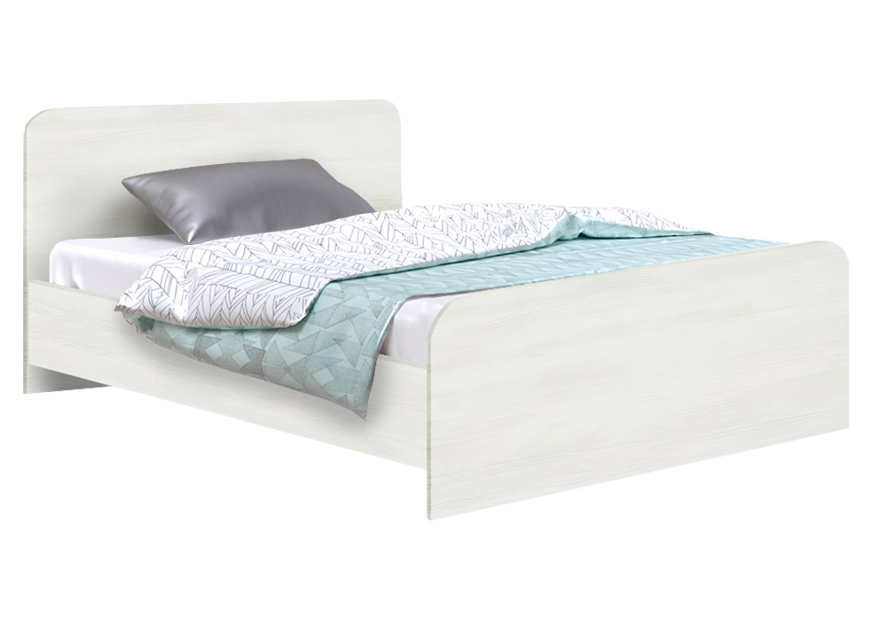 Кровать полуторная Софино №1 | Округлая | Белое дерево | 120x200