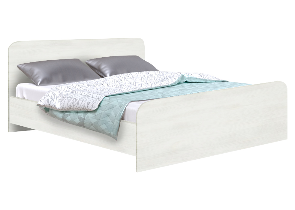 Ліжко двоспальне Софіно №1 | Округле | Біле дерево | 140x200