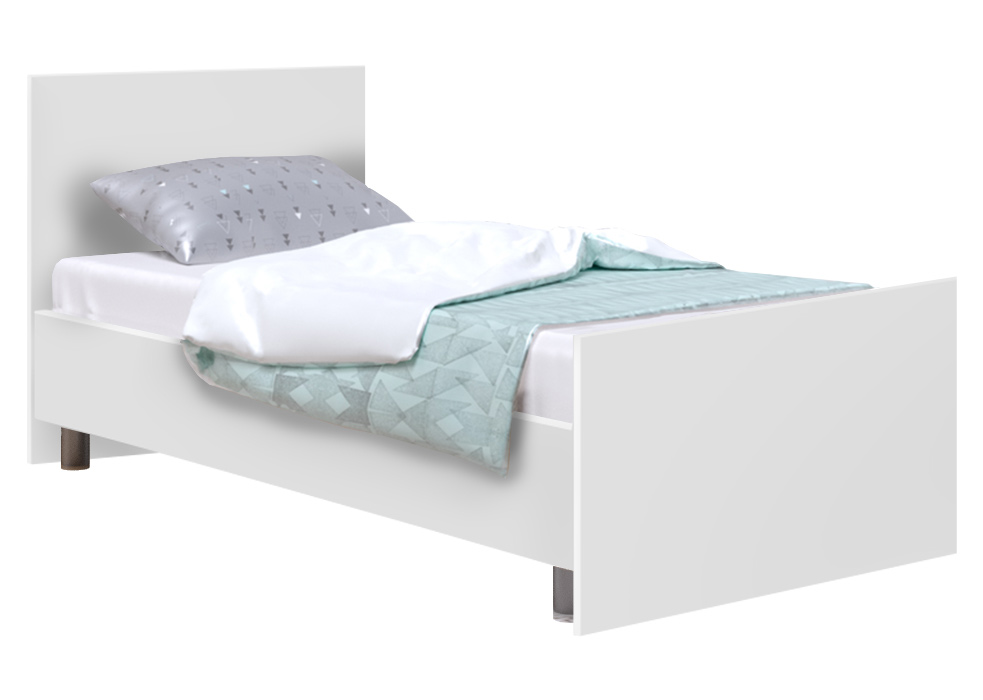 Кровать односпальная Софино №3 | Прямая | Белая аляска | 80x200