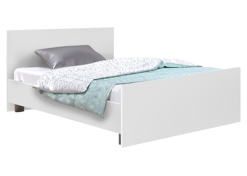 Кровать полуторная Софино №3 | Прямая | Белая аляска | 120x200