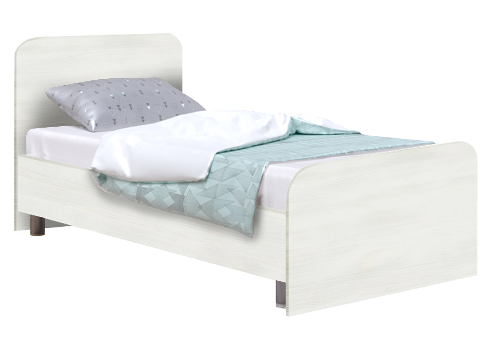 Кровать односпальная Софино №3 | Округлая | Белое дерево | 90x200