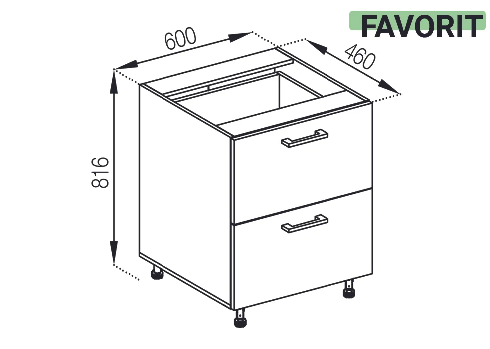 Ariel. Модуль Н 60 Ш • FAVORIT • МДФ категорія №02