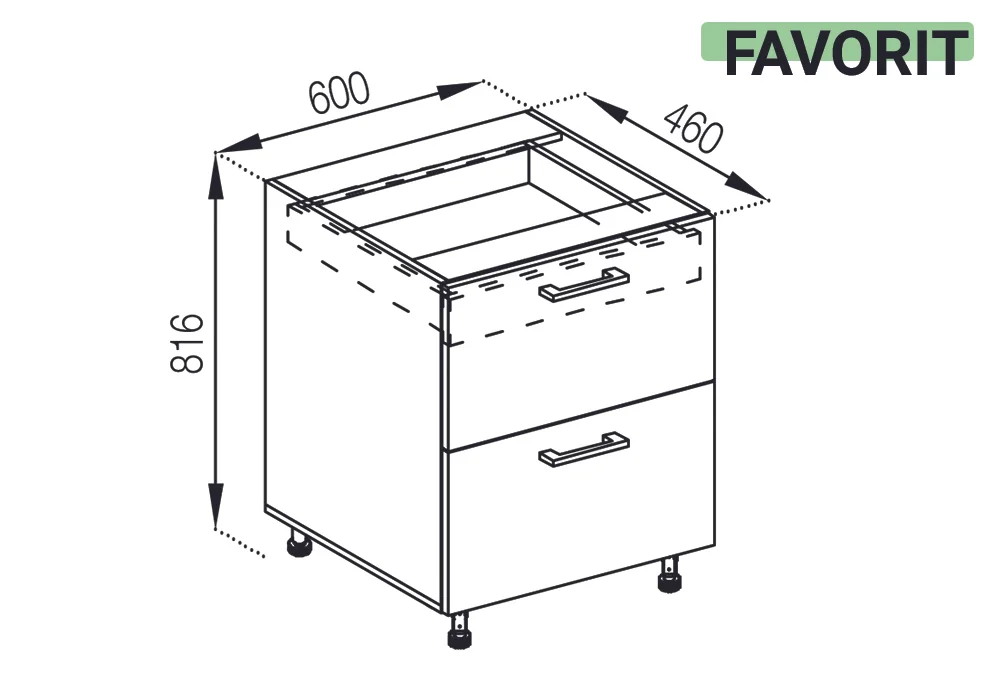Ariel. Модуль Н 60 Ш (+ВШ) • FAVORIT • МДФ категория №02