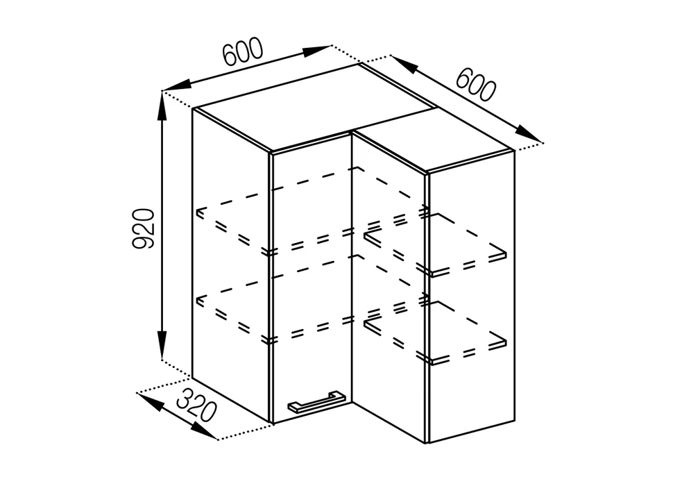 Ariel. Модуль 60*60 кут прямий (h-920) • МДФ категорія №02