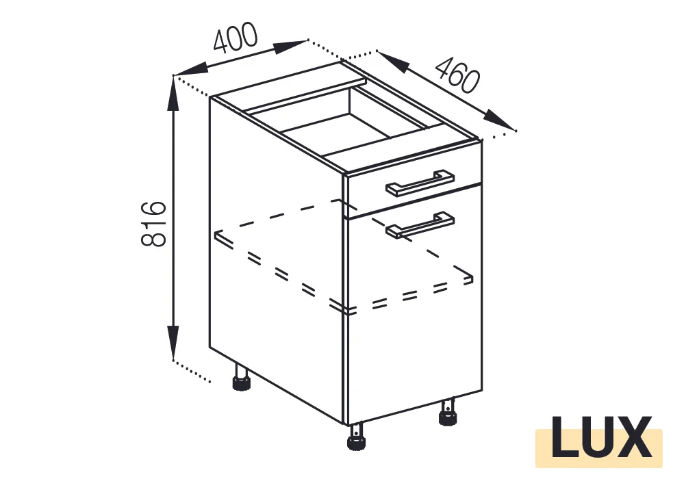 Ariel. Модуль Н 40 ДШ • LUX • МДФ категория №03