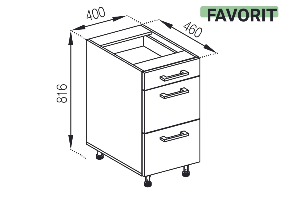 Ariel. Модуль Н 40 Ш • FAVORIT • МДФ категория №03