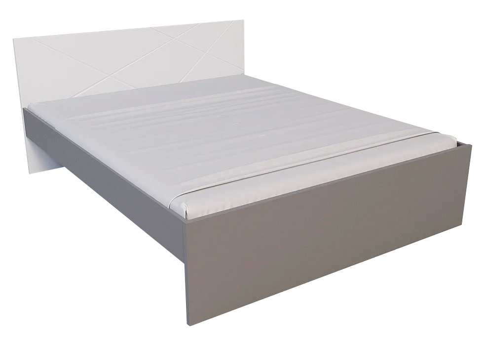 Ліжко • МДФ • Х-16 Х-Скаут • 160х200 • Білий мат + Сірий шифер