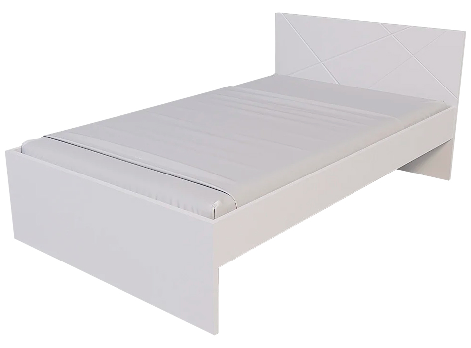 Ліжко • МДФ • Х-12 Х-Скаут • 120х200 • Білий мат + Білий