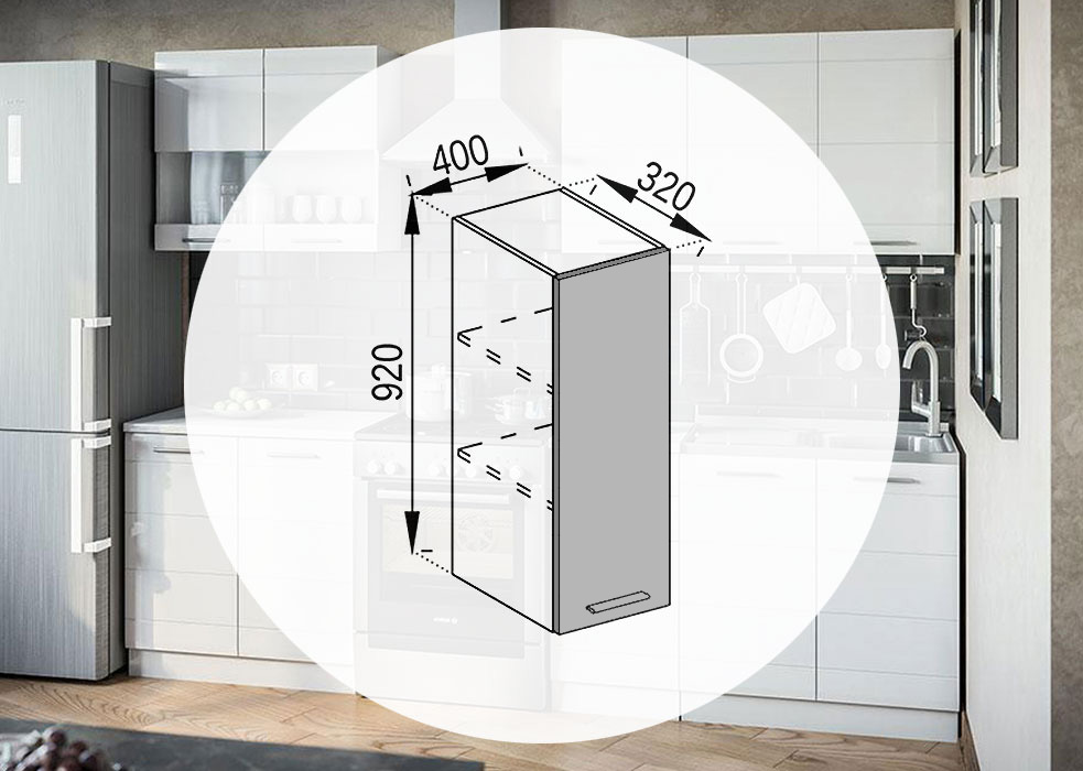 Фасад В 40 (h-920) Бянка Світ Меблів