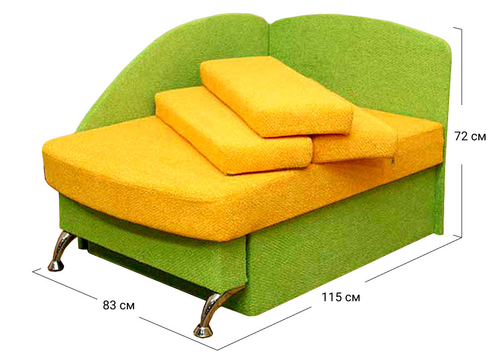 Диван-ліжко прямий Антошка | Механізм Викатний 80x190 см | 115x83x72 см