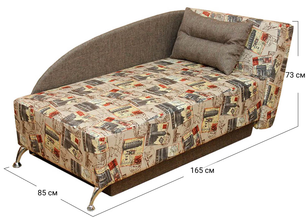 Диван-ліжко прямий Денді | Механізм Викатний 80x210 см | 165x85x73 см