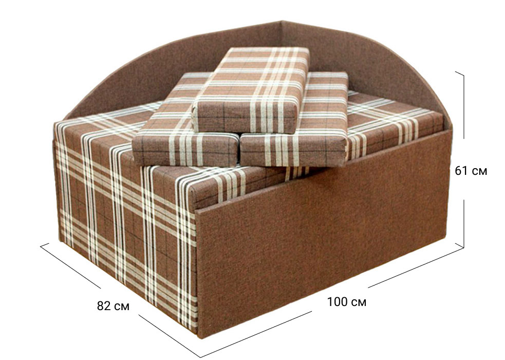 Диван-ліжко прямий Кубик | Механізм Викатний 77x180 см | 100x82x61 см