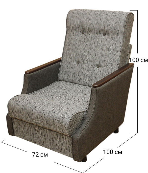 Крісло-ліжко Малютка | Механізм Алеко 60x190 см | 72x100x100 см