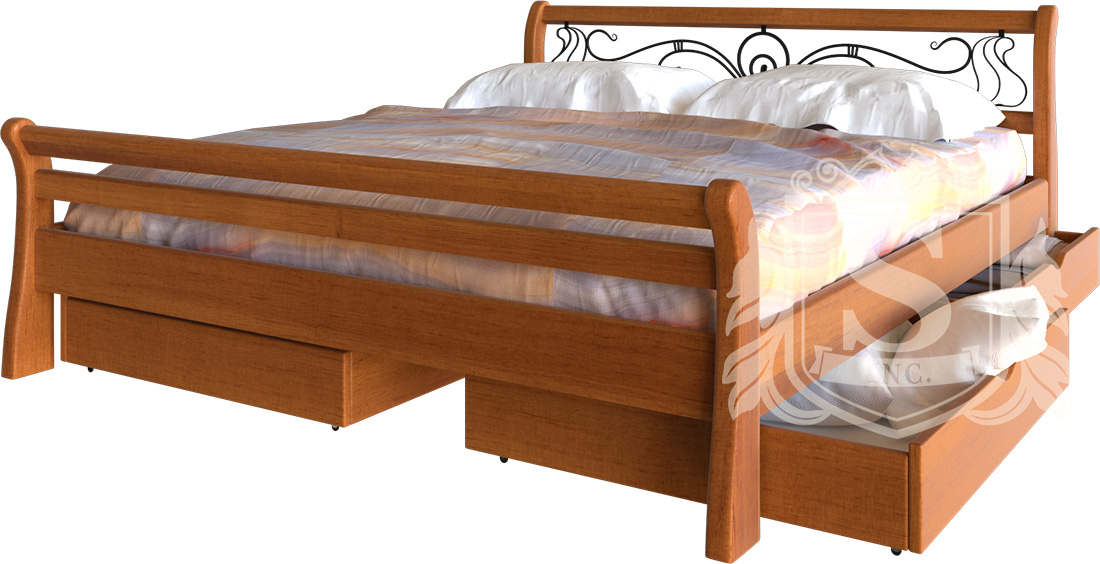 Кровать «Ретро» с ковкой 140*200 | высокое изножье