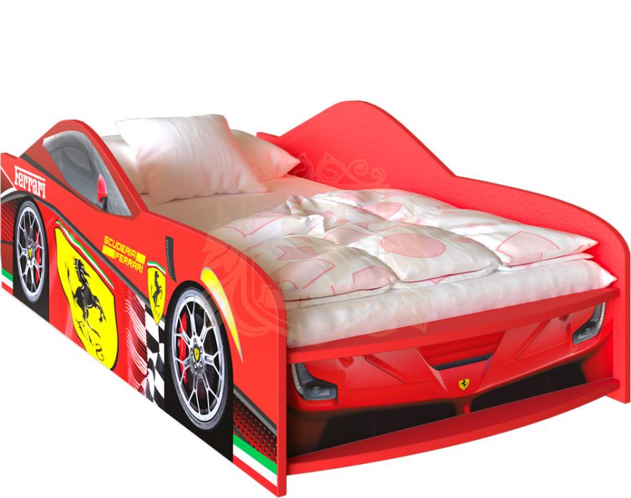 Кровать-машинка «Ferrari» цвет: красный | 80*190