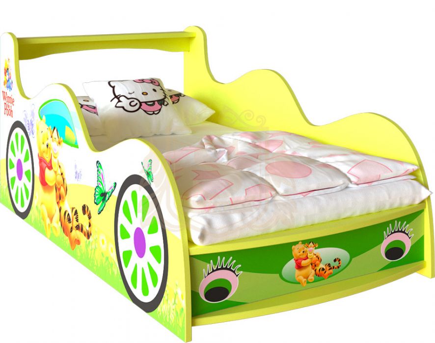 Кровать-машинка «Winnie 2» цвет: жетый | 70*140