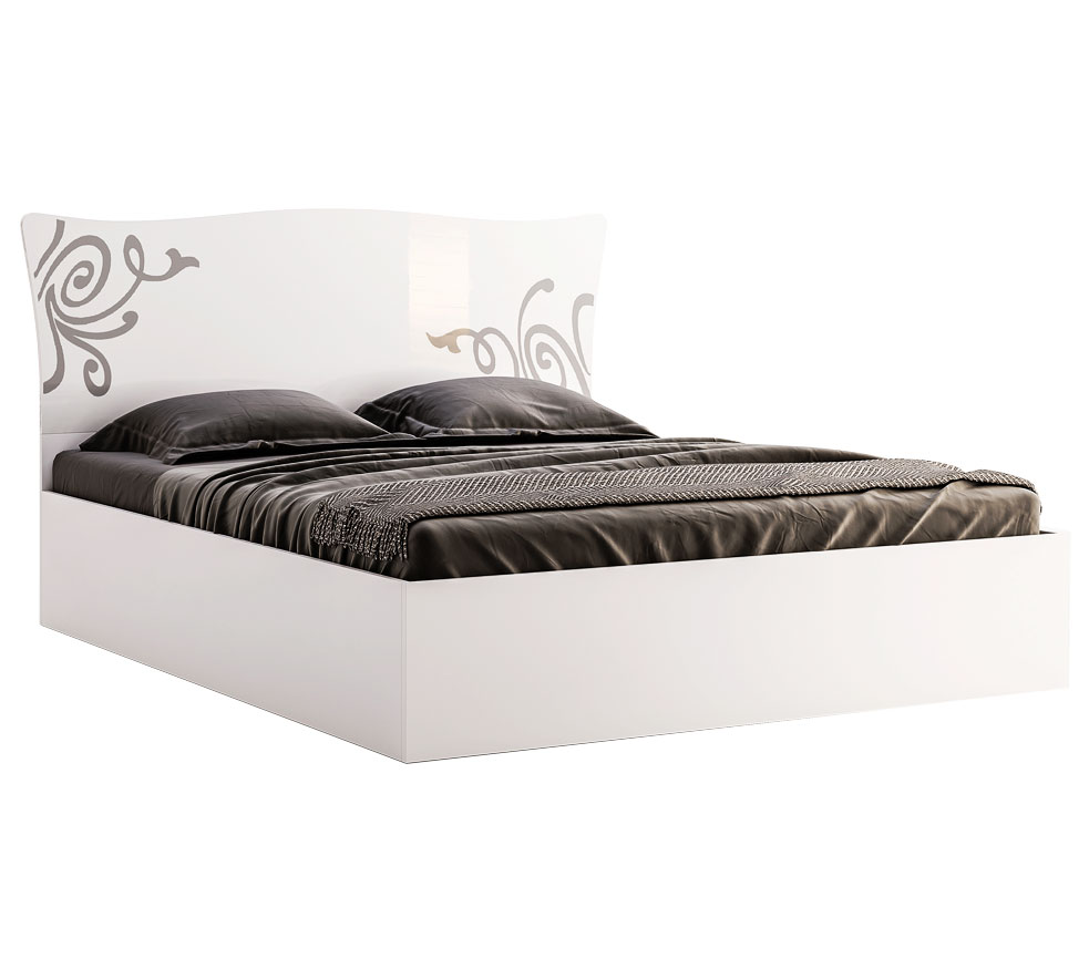Кровать 1600x2000 ( механизм, ламели шаг 65 мм ) 1754x2081x1055 • Bogema • Белый Глянец