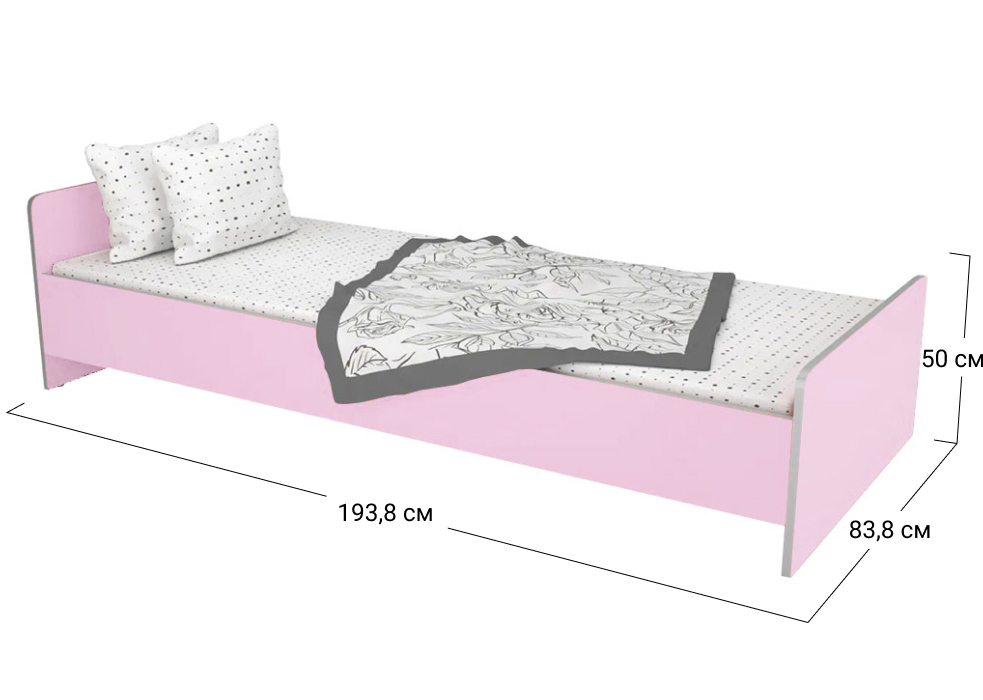Ліжко односпальне Софіно 1938x838x500/18 | Спальне місце 80x190 см | 18 мм | Лаванда