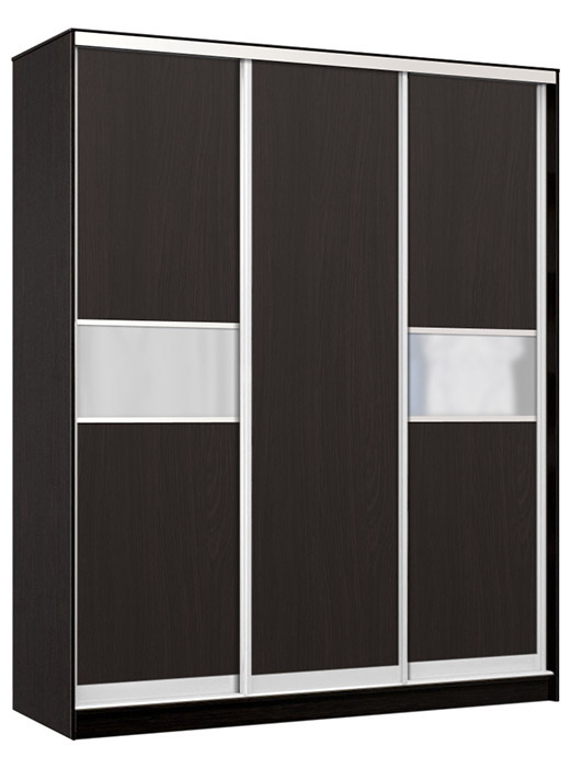 Шафа купе Стандарт AL | 3 двері | ДСП/сат.v1 + ДСП + ДСП/сат.v1 | 200x45,4x221 (ШxГxВ)