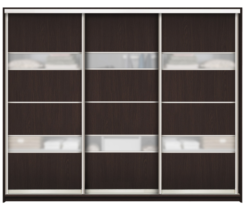 Шкаф купе трехдверный Стандарт AL с фасадами ДСП/Сат.v2 • 180x60x220 см