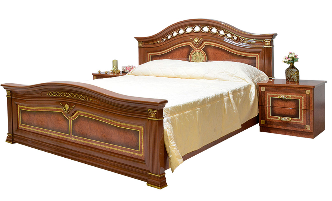 Кровать двуспальная Diana 160х200 без ламелей • Пино Орех Лак